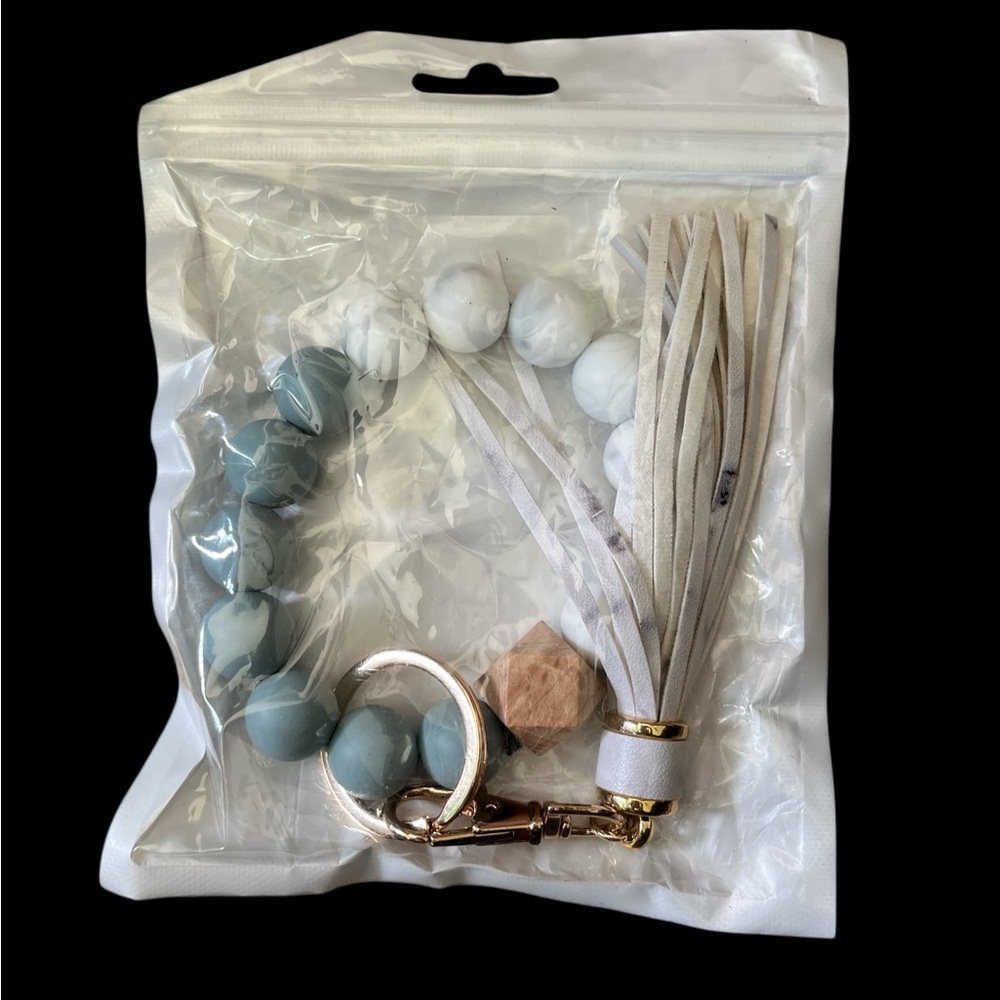 Marble Bead Keychain with Tassel